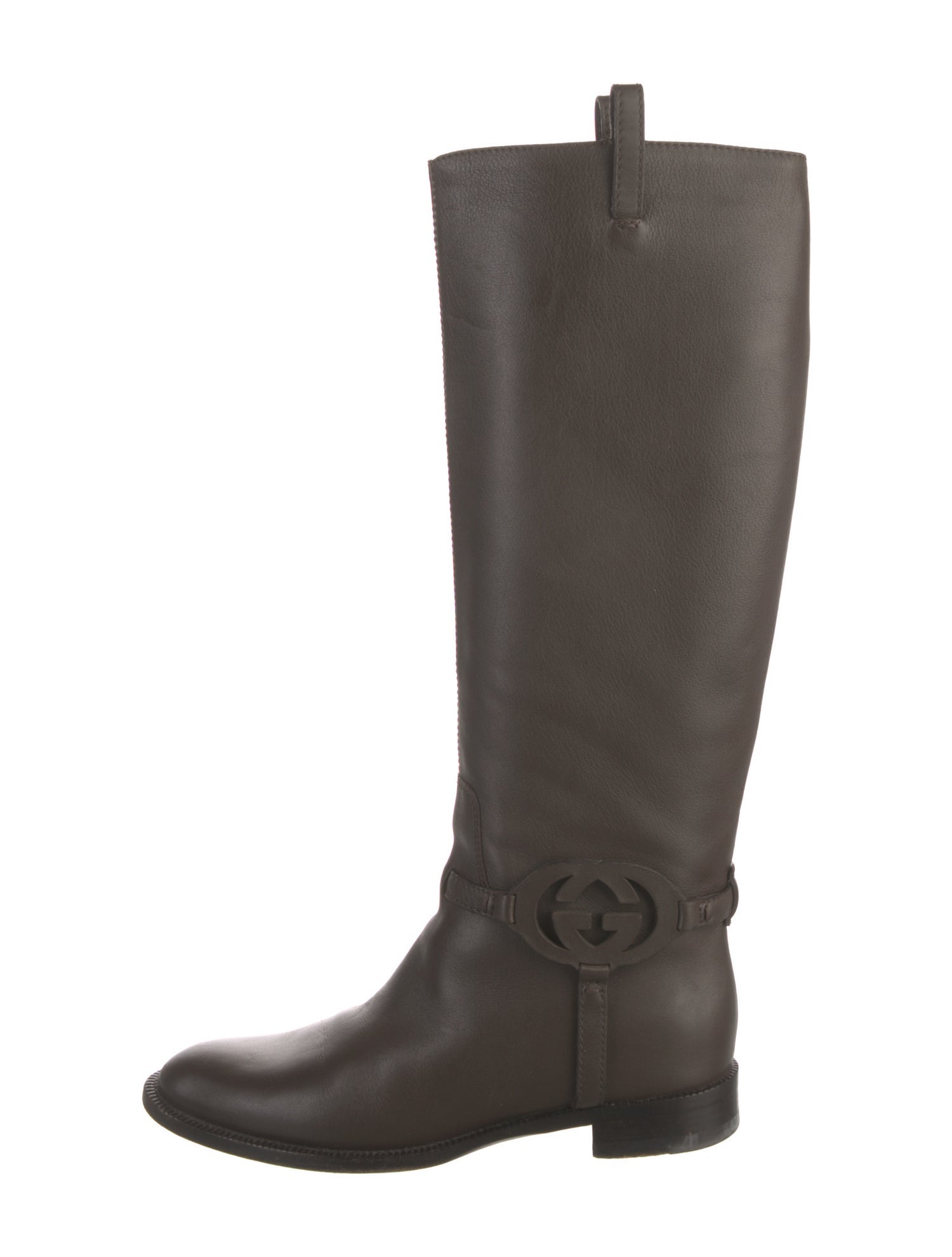 Gucci Sukey Logo Leather Riding Boots