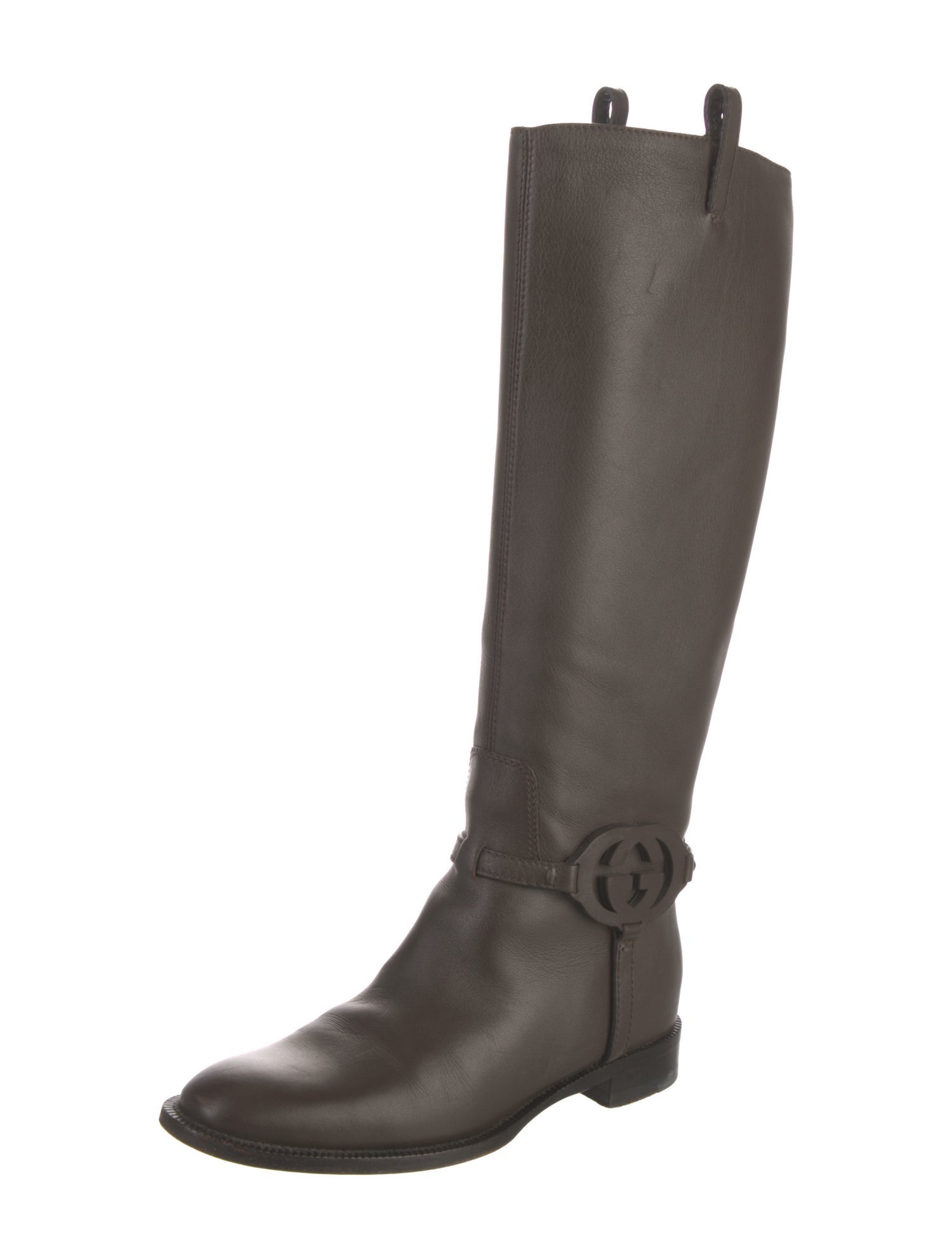 Gucci Sukey Logo Leather Riding Boots