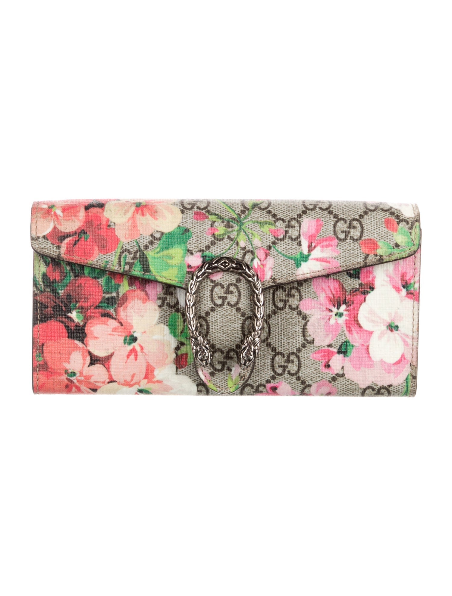 Gucci GG Blooms Mini Wallet on Chain GG Supreme Continental Wallet