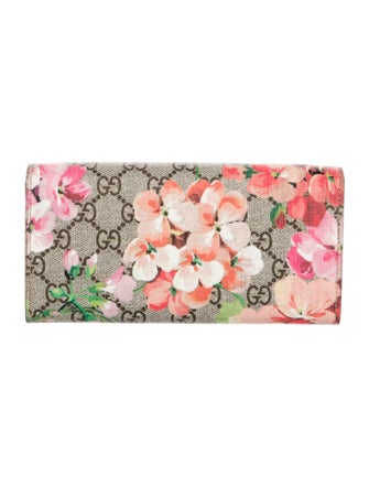 Gucci GG Blooms Mini Wallet on Chain GG Supreme Continental Wallet