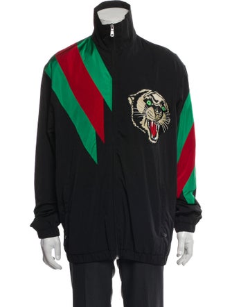 Gucci Web Accent Striped Windbreaker