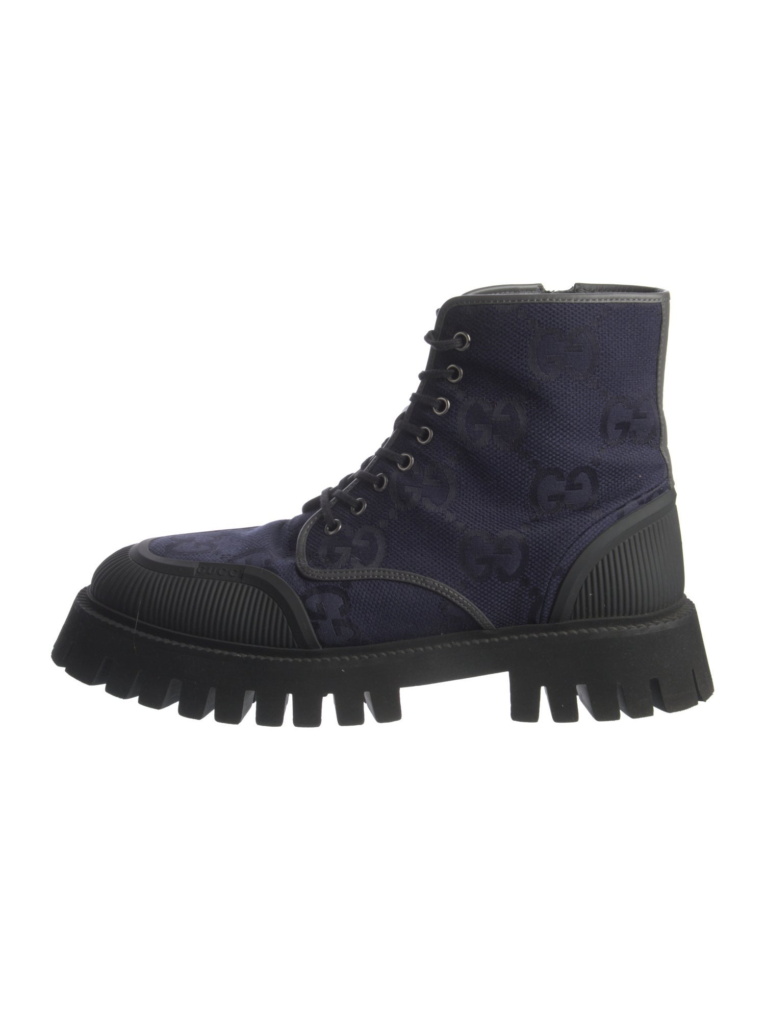 Gucci 2022 Gucci Lace Up Boot 'Maxi GG - Navy' Combat Boots