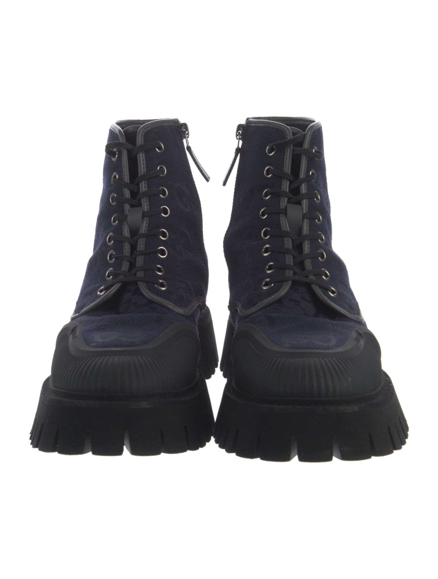 Gucci 2022 Gucci Lace Up Boot 'Maxi GG - Navy' Combat Boots