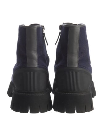 Gucci 2022 Gucci Lace Up Boot 'Maxi GG - Navy' Combat Boots