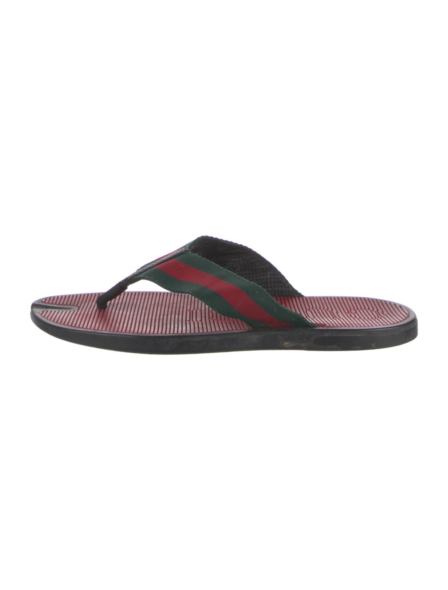 Gucci Web Accent Rubber Flip Flops
