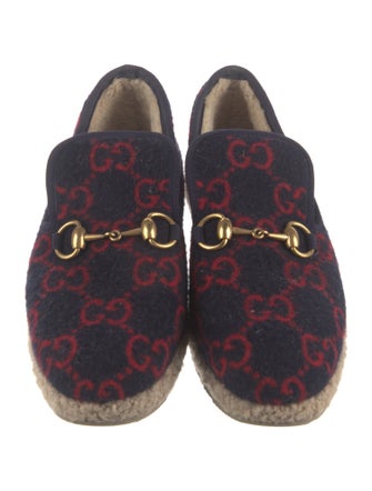 Gucci GG Logo Wool Loafers