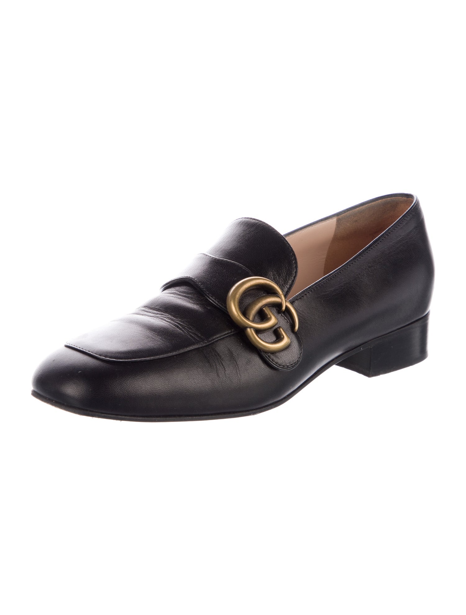 Gucci Double G Logo Leather Loafers