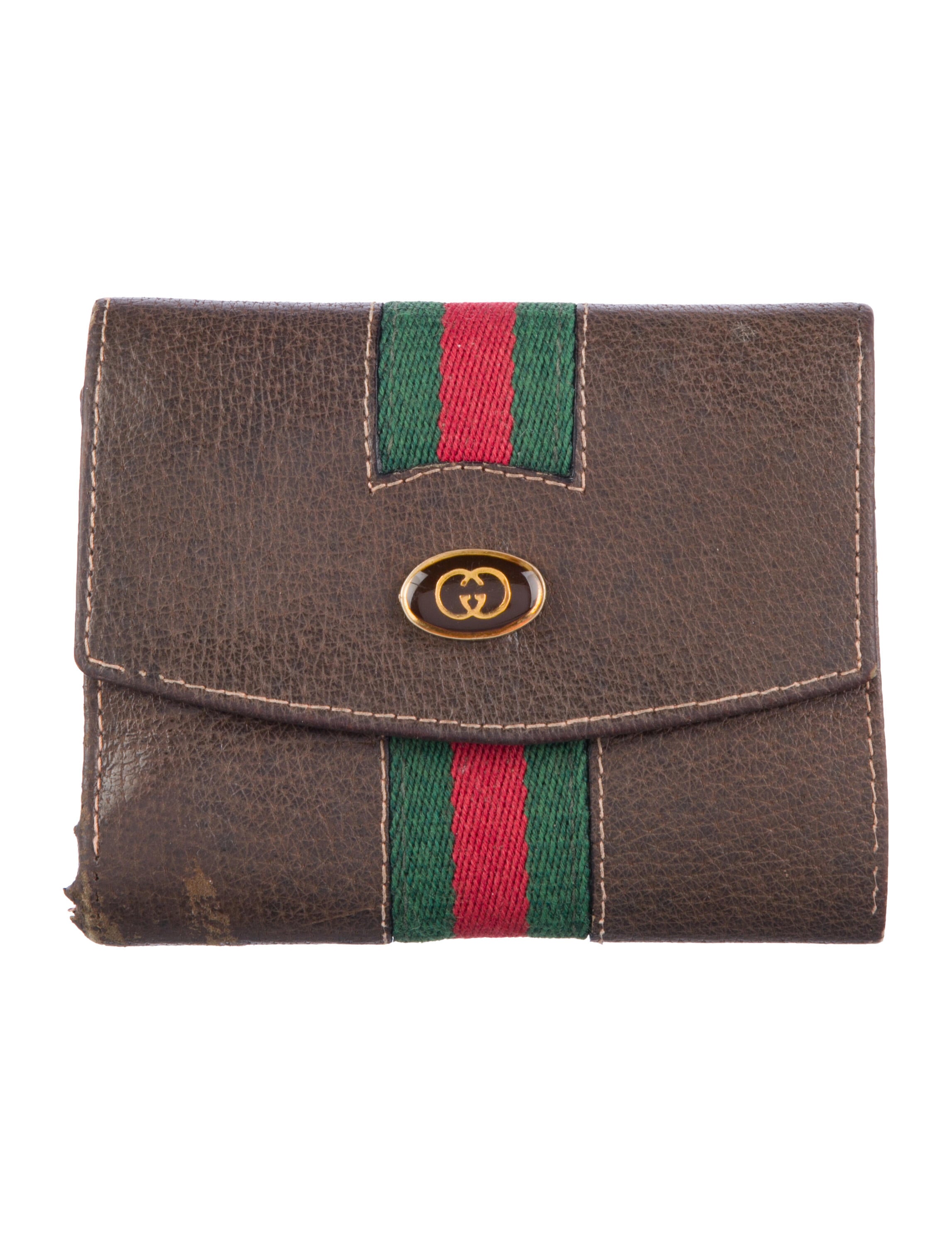 Gucci Web Accent Leather Wallet