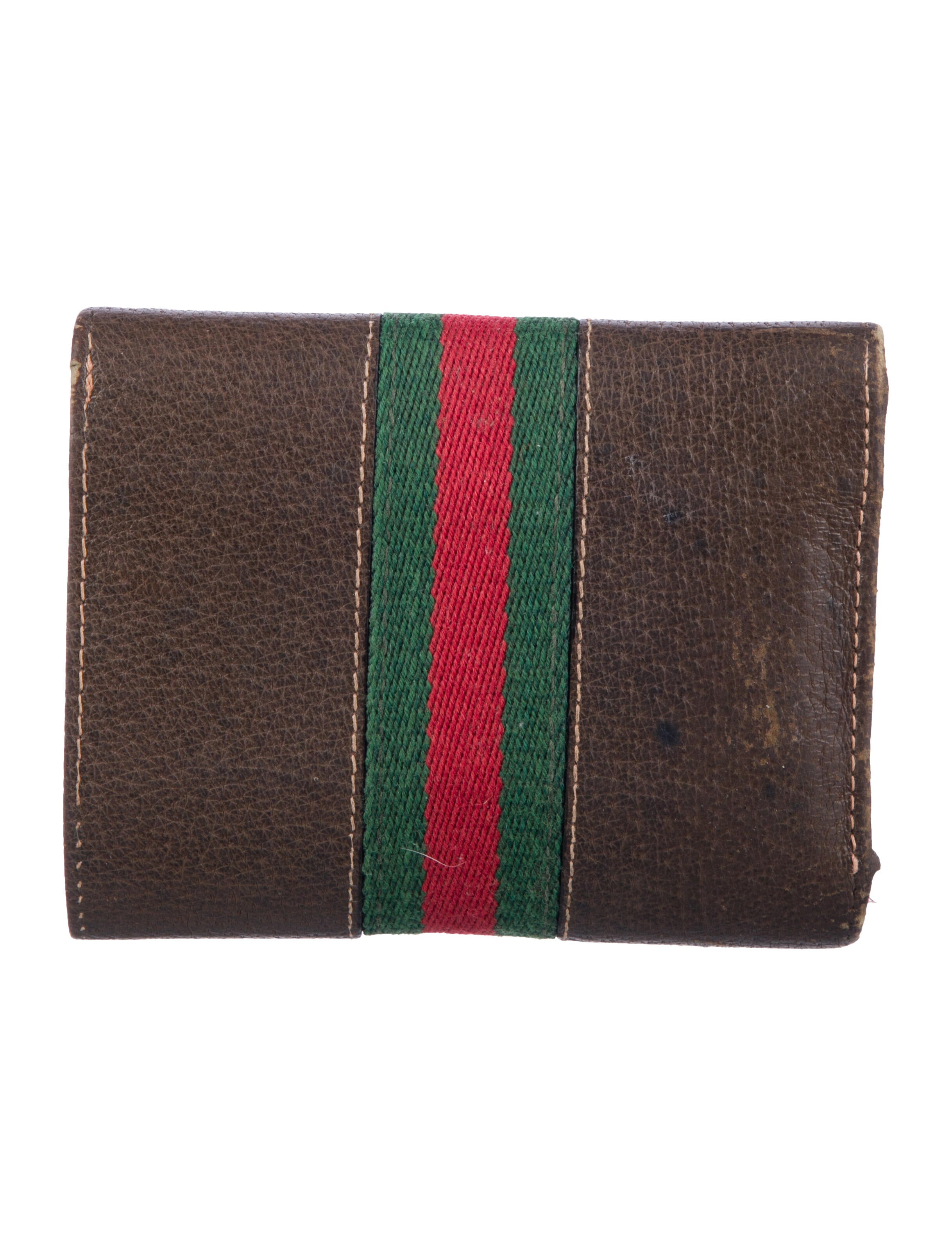 Gucci Web Accent Leather Wallet