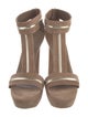 Gucci Suede Leather Trim Embellishment T-Strap Sandals