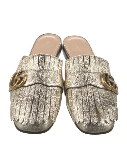 Gucci Double G Logo Leather Mules