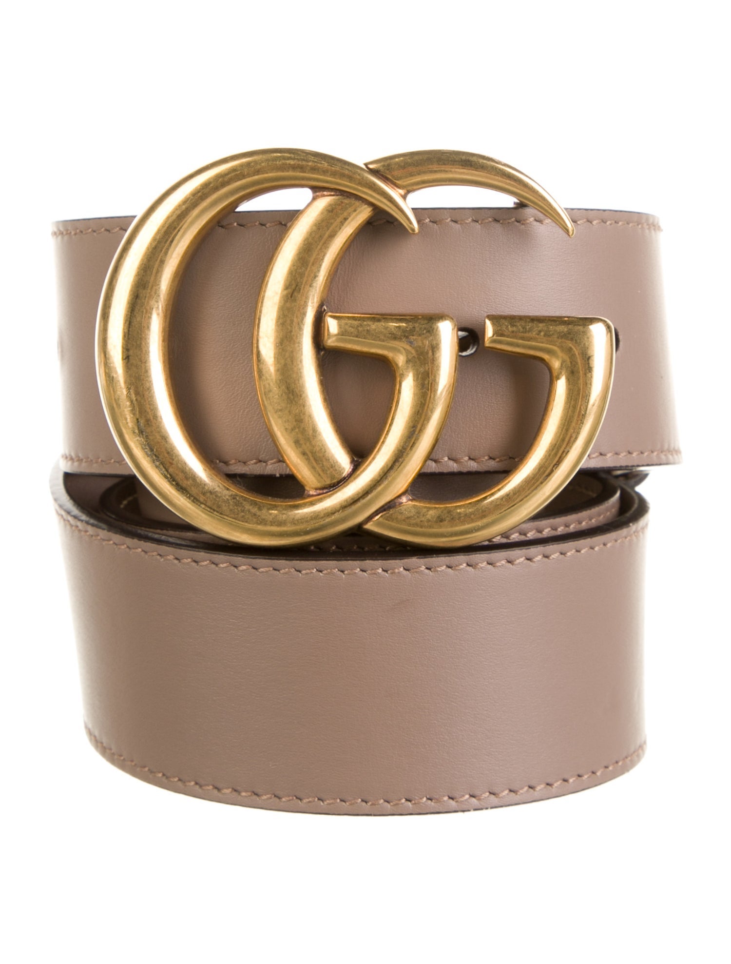 Gucci Double G Logo Leather Belt