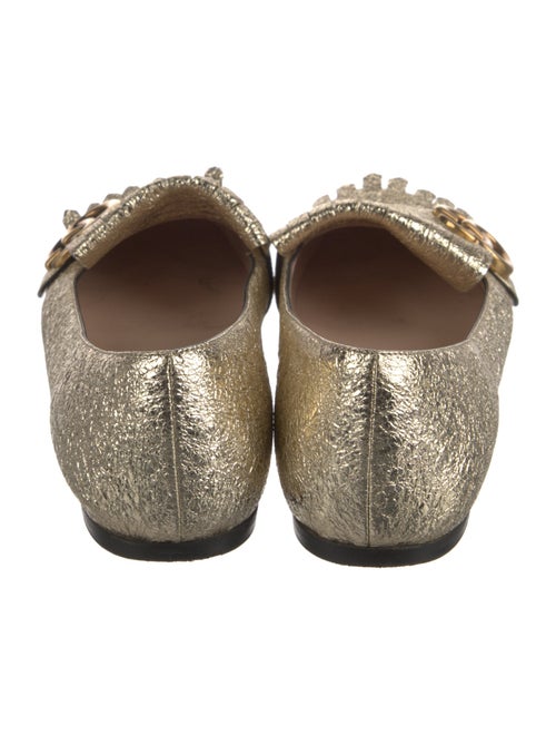 Gucci Double G Logo Leather Ballet Flats