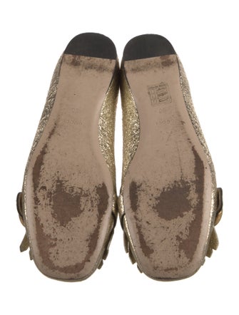 Gucci Double G Logo Leather Ballet Flats