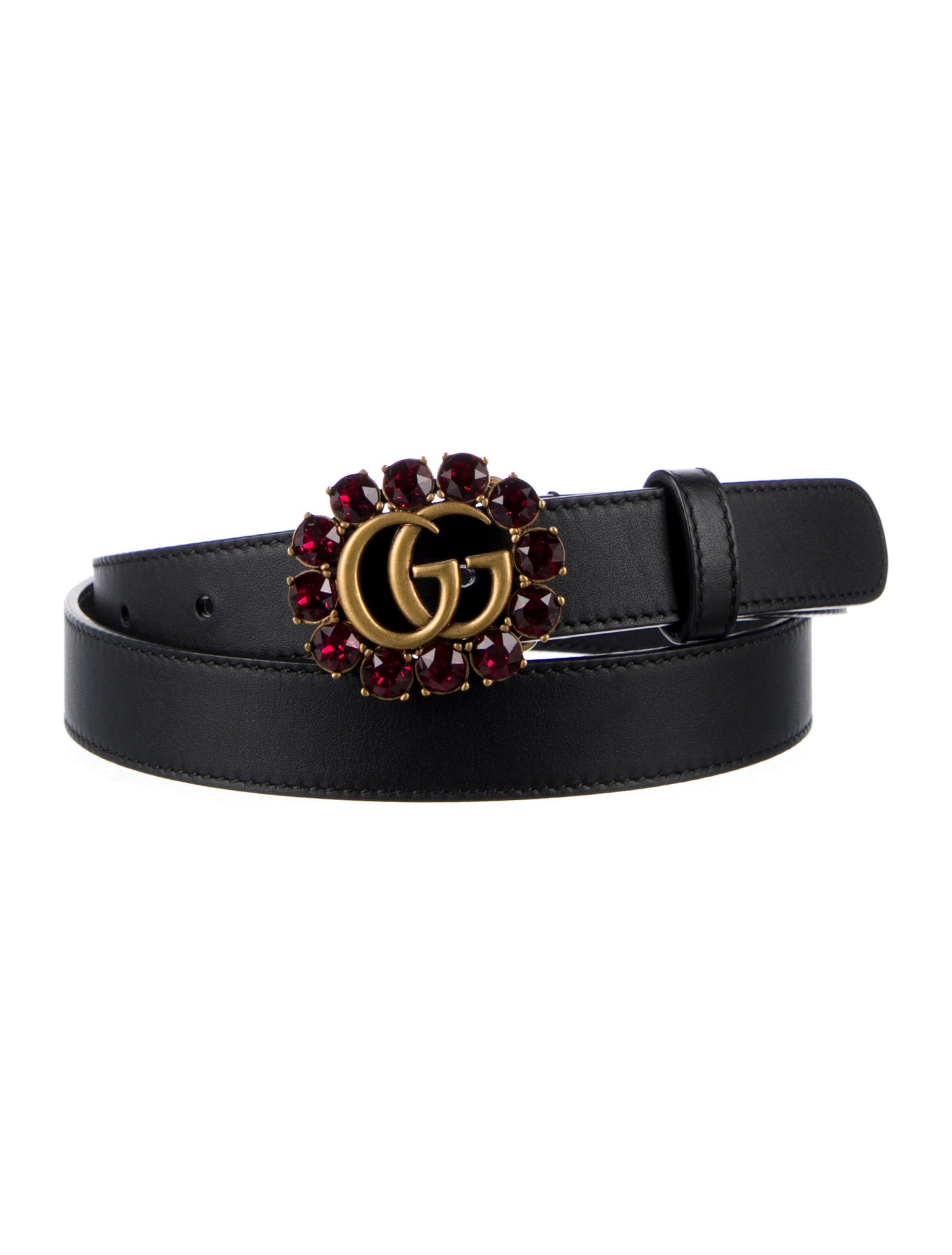 Gucci Double G Logo Skinny Belt