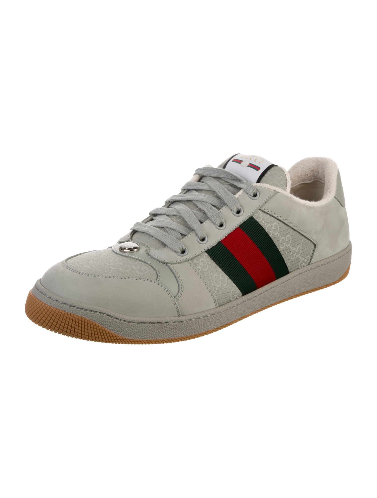 Gucci Web Accent Leather Sneakers w/ Tags
