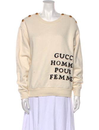 Gucci Graphic Print Scoop Neck Sweater
