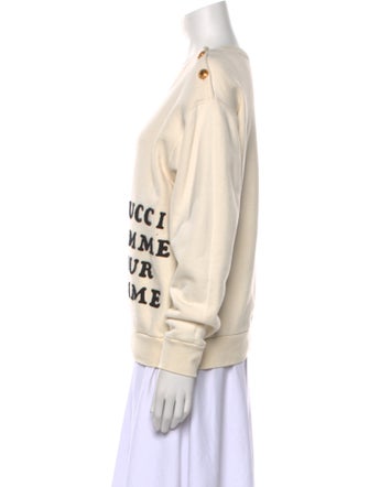 Gucci Graphic Print Scoop Neck Sweater