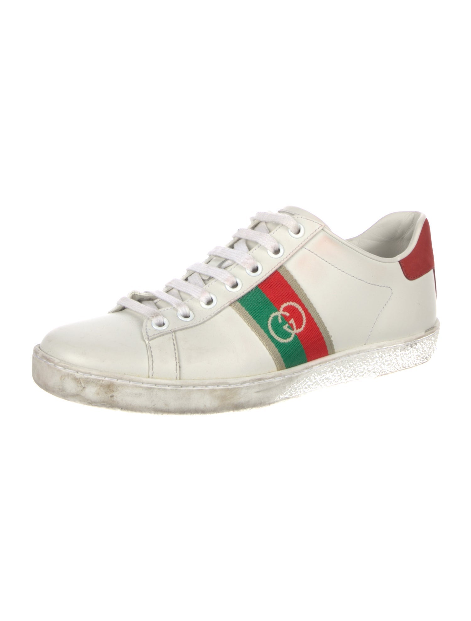 Gucci Web Accent Leather Sneakers