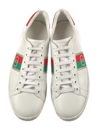 Gucci Web Accent Leather Sneakers