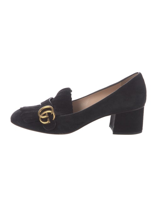 Gucci Double G Logo Suede Pumps