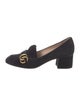 Gucci Double G Logo Suede Pumps