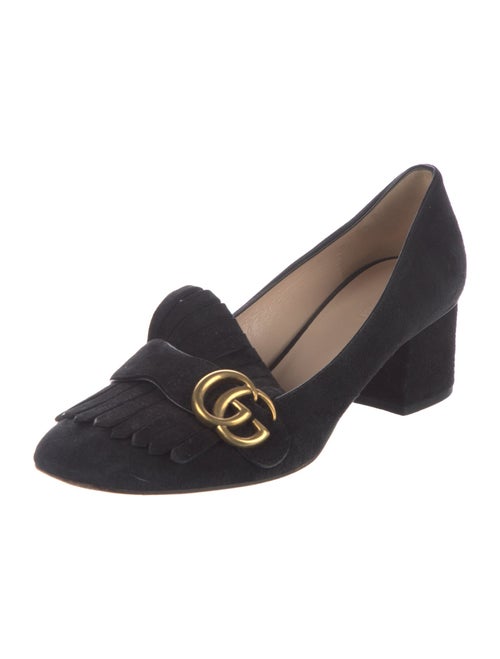 Gucci Double G Logo Suede Pumps