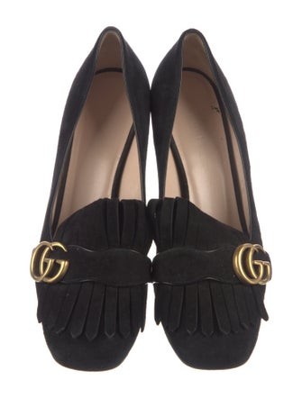 Gucci Double G Logo Suede Pumps