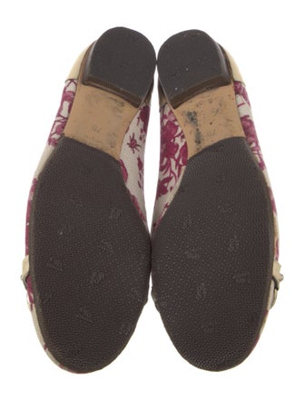 Gucci Horsebit Accent Canvas Ballet Flats