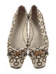 Gucci Horsebit Accent Canvas Ballet Flats