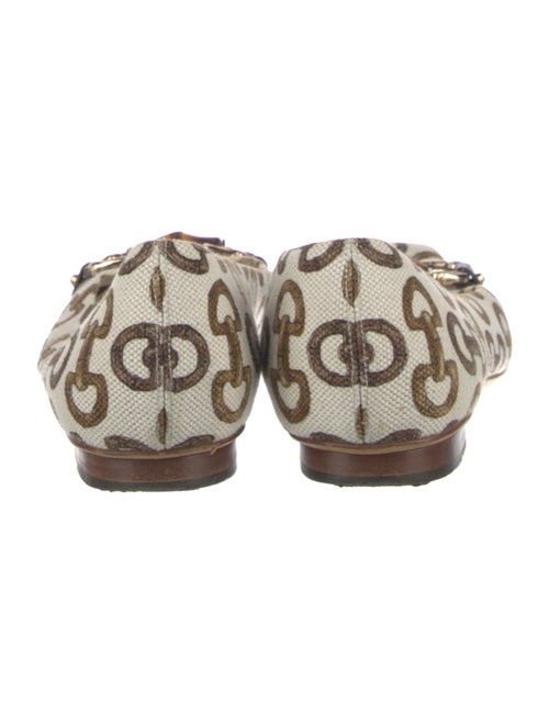 Gucci Horsebit Accent Canvas Ballet Flats