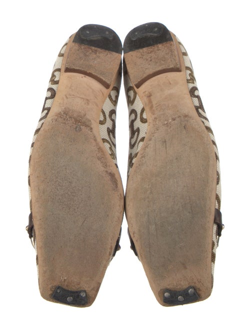Gucci Horsebit Accent Canvas Ballet Flats