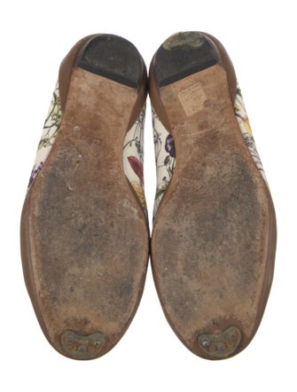 Gucci Horsebit Accent Canvas Ballet Flats