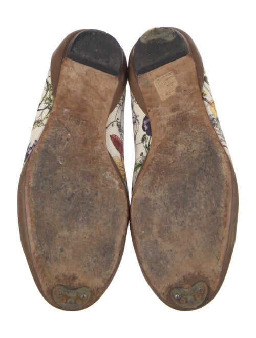 Gucci Horsebit Accent Canvas Ballet Flats