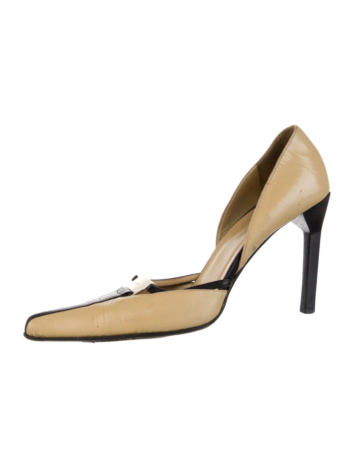 Gucci Horsebit Accent Leather D'Orsay Pumps
