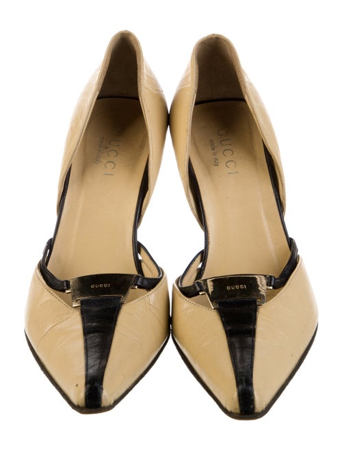 Gucci Horsebit Accent Leather D'Orsay Pumps