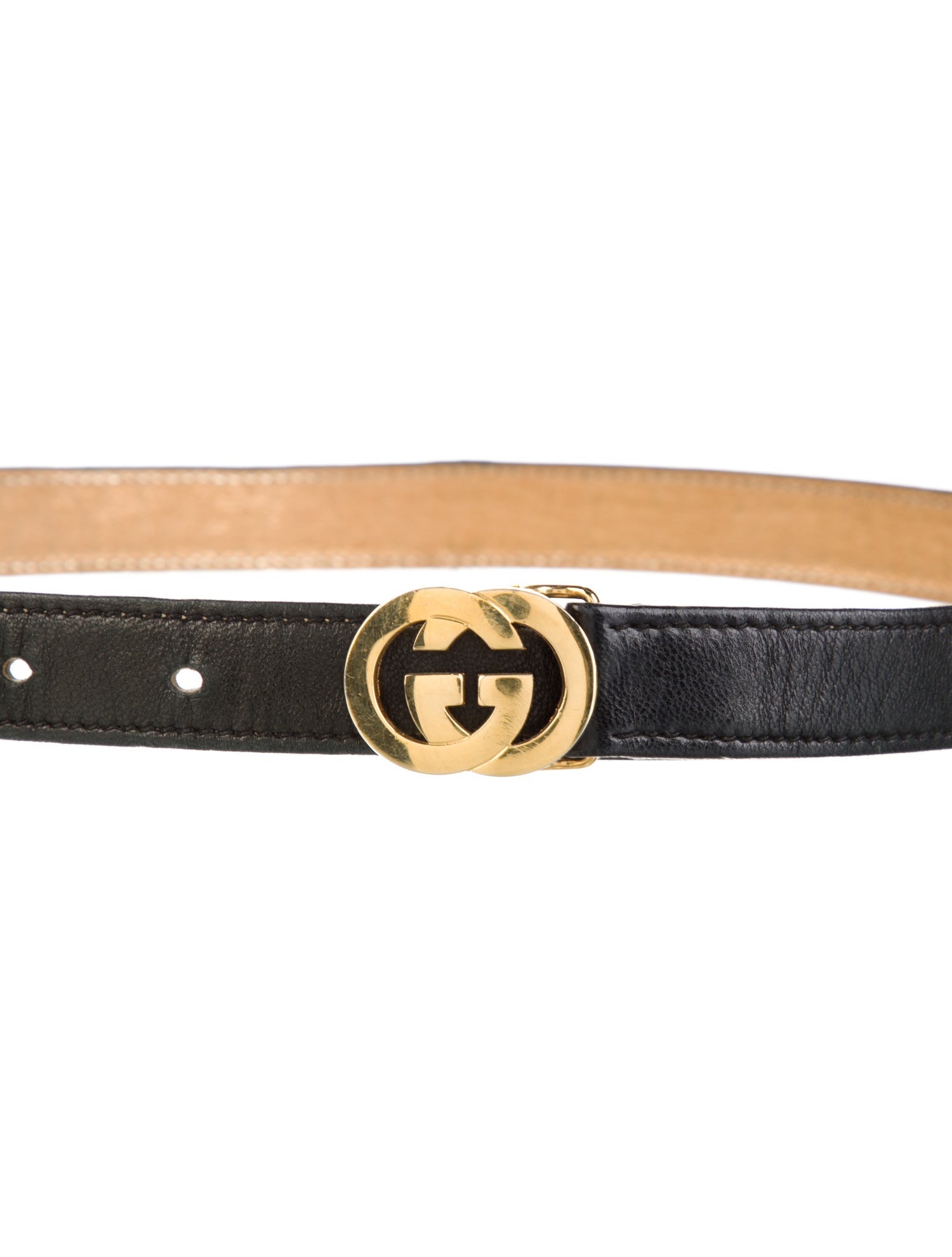 Gucci Double G Logo Skinny Belt