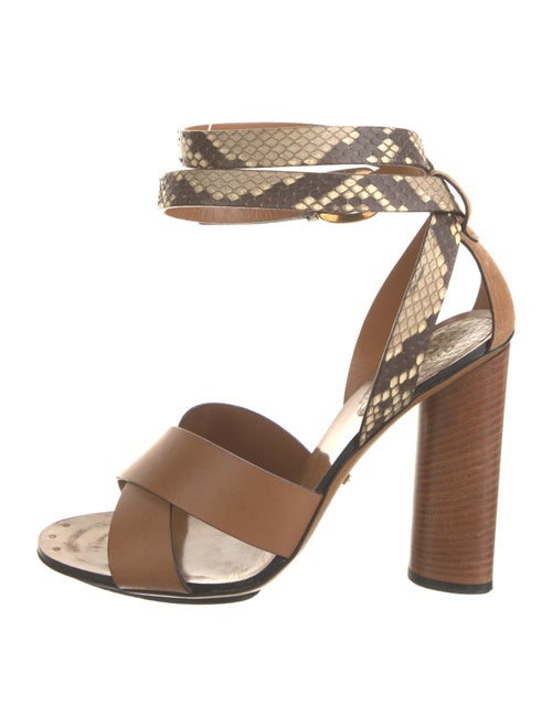 Gucci Leather Animal Print Sandals