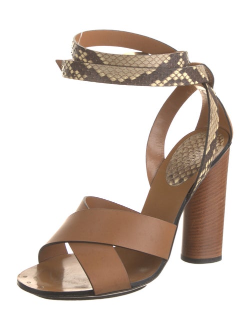 Gucci Leather Animal Print Sandals