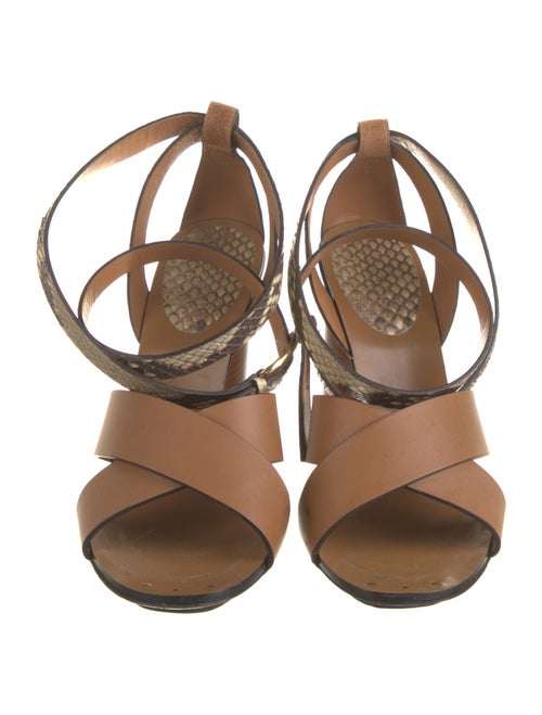 Gucci Leather Animal Print Sandals