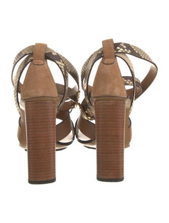 Gucci Leather Animal Print Sandals