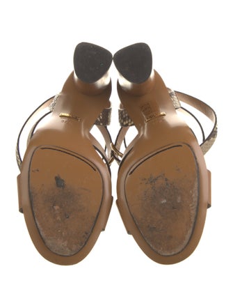 Gucci Leather Animal Print Sandals