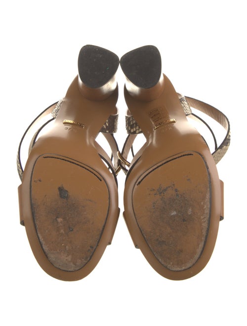 Gucci Leather Animal Print Sandals