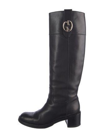 Gucci Interlocking G Logo Leather Riding Boots