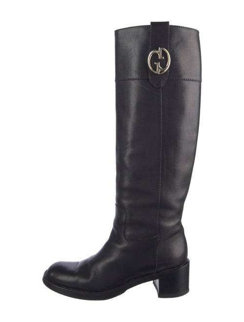 Gucci Interlocking G Logo Leather Riding Boots