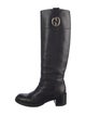 Gucci Interlocking G Logo Leather Riding Boots