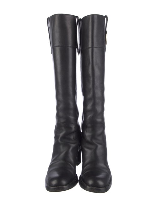 Gucci Interlocking G Logo Leather Riding Boots
