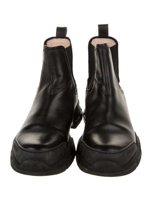 Gucci Leather Mesh Accents Chelsea Boots