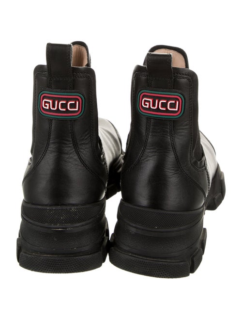 Gucci Leather Mesh Accents Chelsea Boots