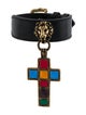 Gucci Leather Lion Head Cross Wrap Bracelet